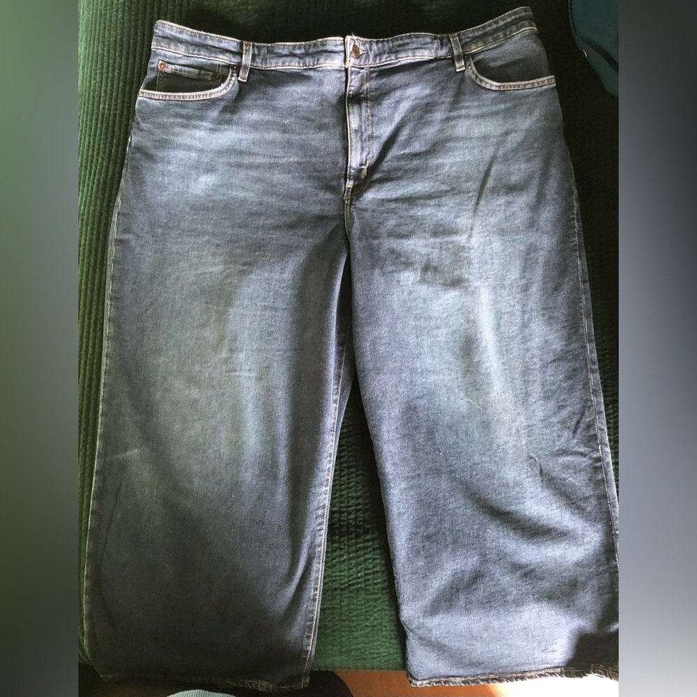 Ralph Lauren High Rise Crop Wide Leg Denim Jeans 22W & 20W - Picture 8 of 11
